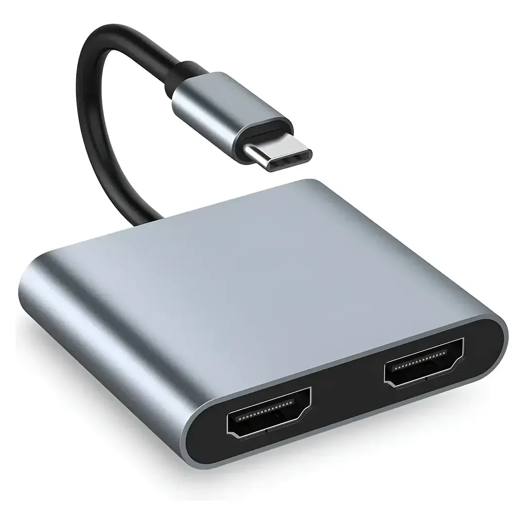 Adaptador USB-C a Doble HDMI 4K 20 cm HS-HUB-CTO2H – Salida Dual para Notebook o MacBook** 1