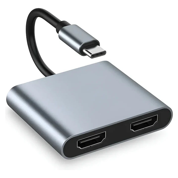Adaptador USB-C a Doble HDMI 4K 20 cm HS-HUB-CTO2H – Salida Dual para Notebook o MacBook** 1