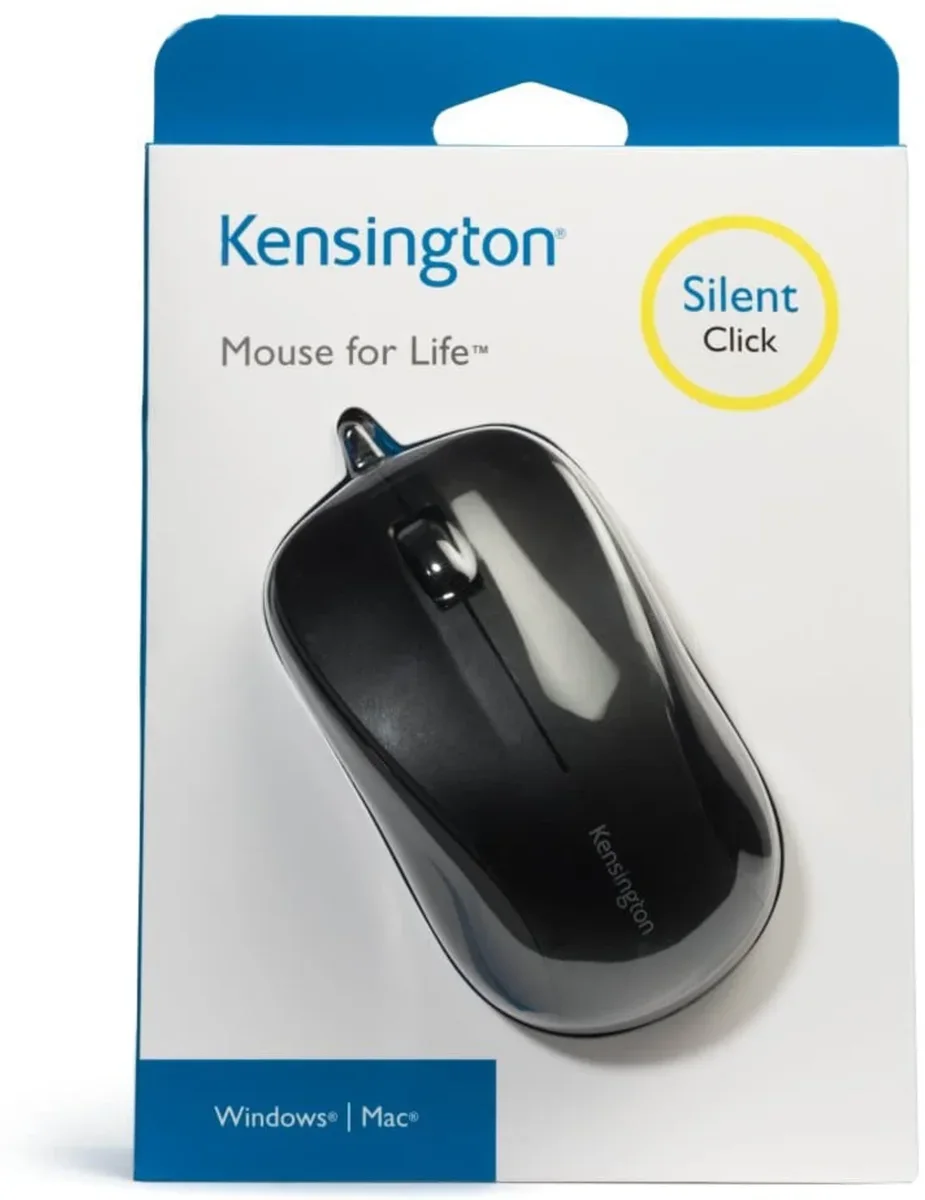 Mouse Kensington K7 USB 3 Botones Óptico Silencioso Negro