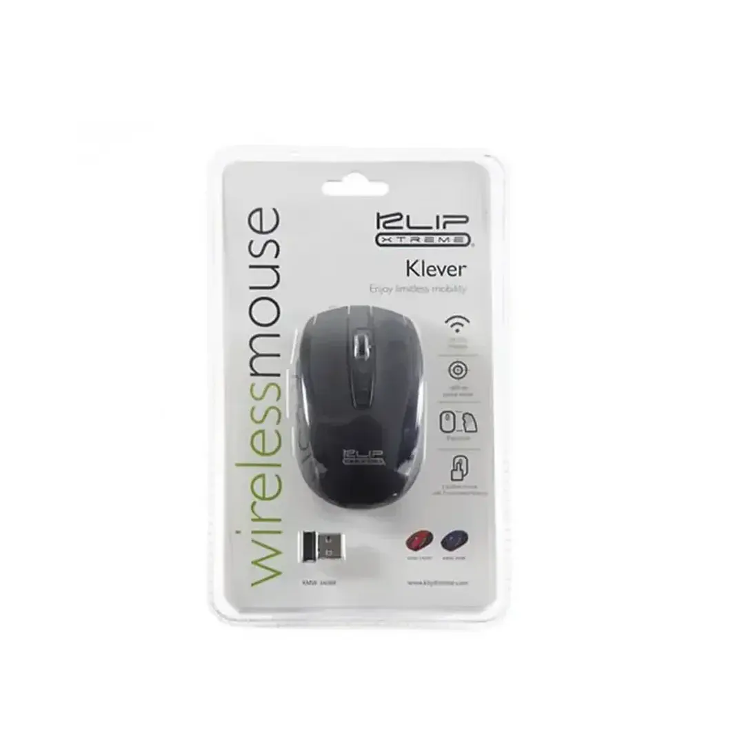 Mouse Klip Xtreme Klever KMW-340BK Inalámbrico 6 botones 2.4 GHz 3