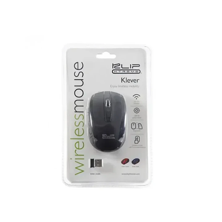 Mouse Klip Xtreme Klever KMW-340BK Inalámbrico 6 botones 2.4 GHz 3