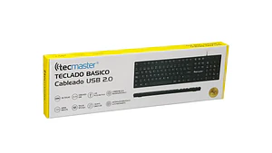 Teclado Tecmaster TM-100513 USB 2.0 alámbrico para oficina