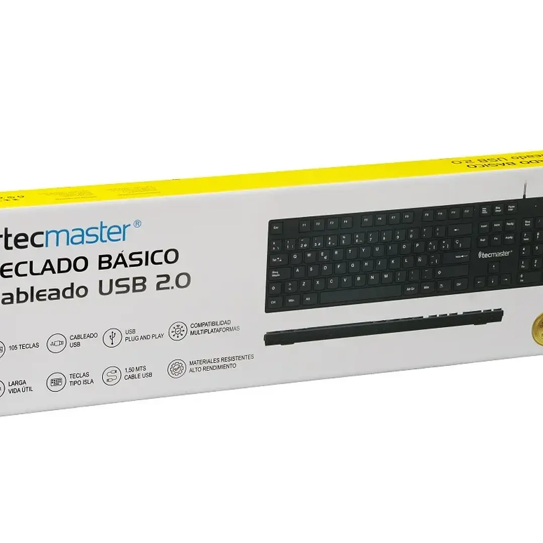 Teclado Tecmaster TM-100513 USB 2.0 alámbrico para oficina 1