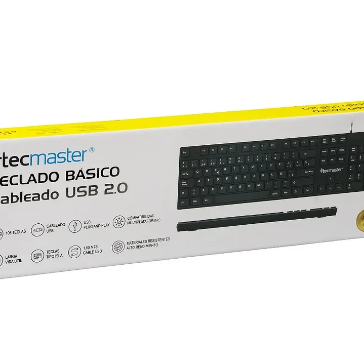 Teclado Tecmaster TM-100513 USB 2.0 alámbrico para oficina 1