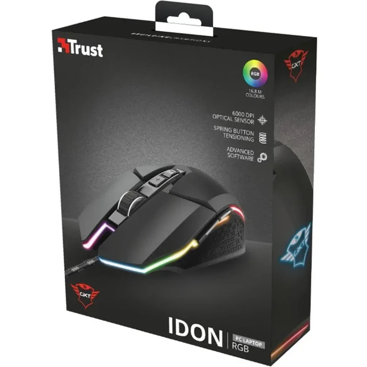 Mouse Trust GXT 950 Idon Iluminado Óptico 6000 DPI Gaming 1