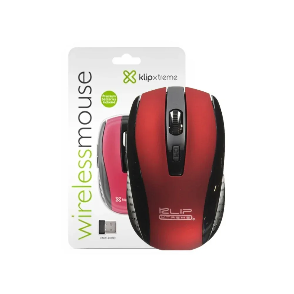 Mouse Klip Xtreme KMW-330RD Inalámbrico 2.4 GHz 6 botones