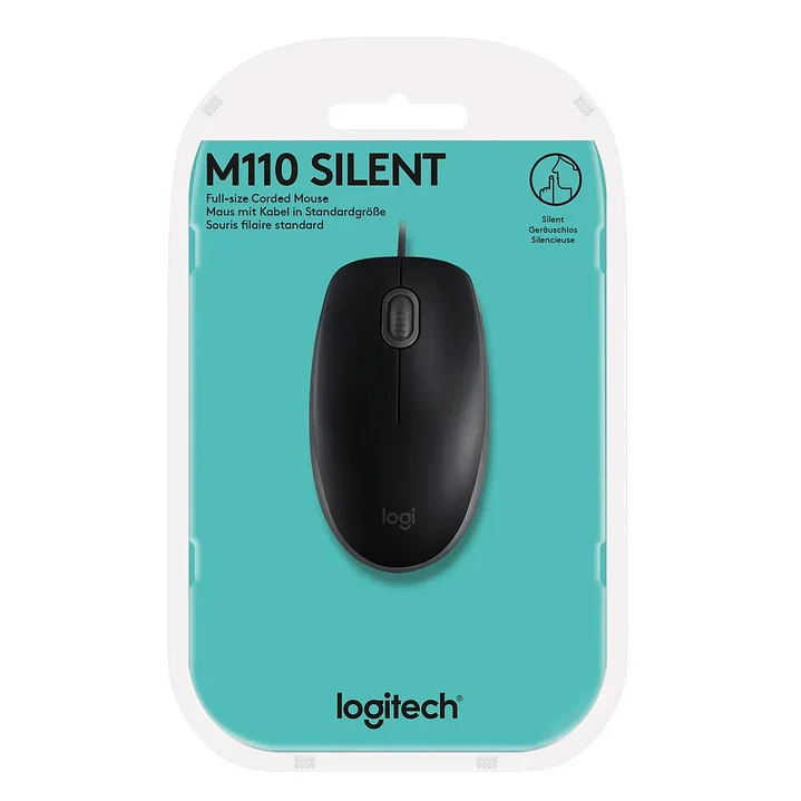 Mouse Logitech M110 Negro Óptico Silent para oficina 1