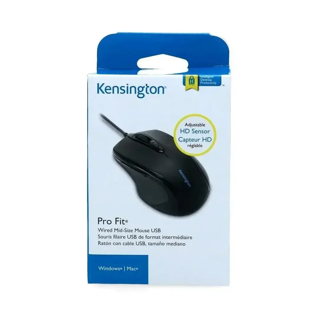 Mouse Kensington Pro Fit Mid-Size Cableado USB/PS/2 Negro