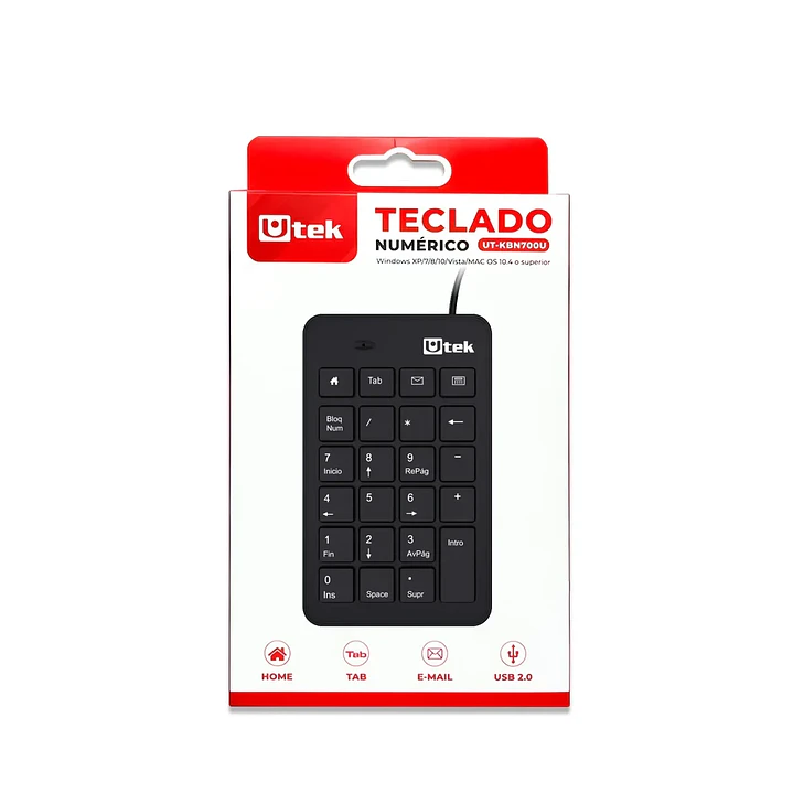 Teclado Utek UT-KBN700U Numérico USB 23 botones para oficina 1
