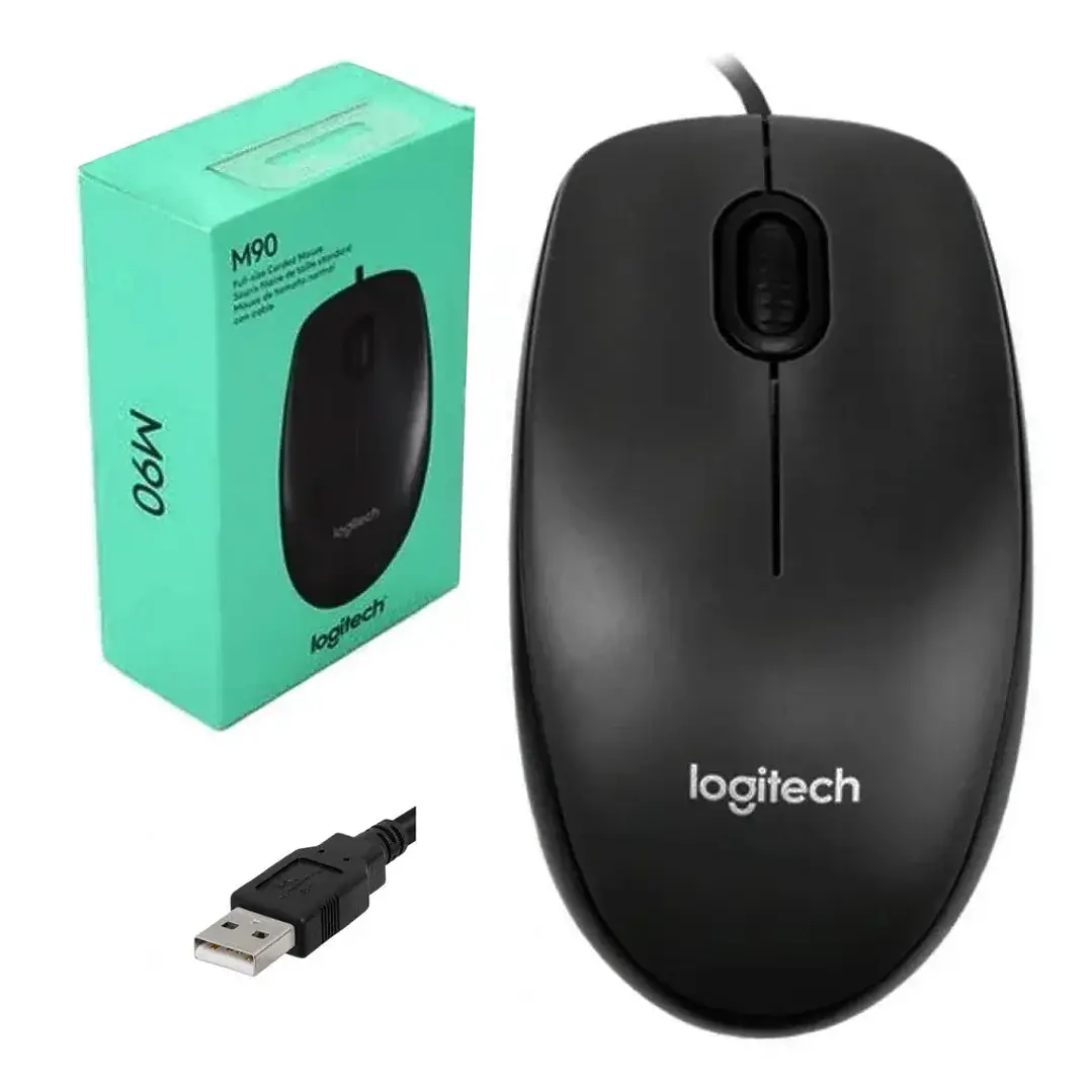 Mouse Logitech M90 USB Óptico Cableado Ambidiestro para Oficina 1