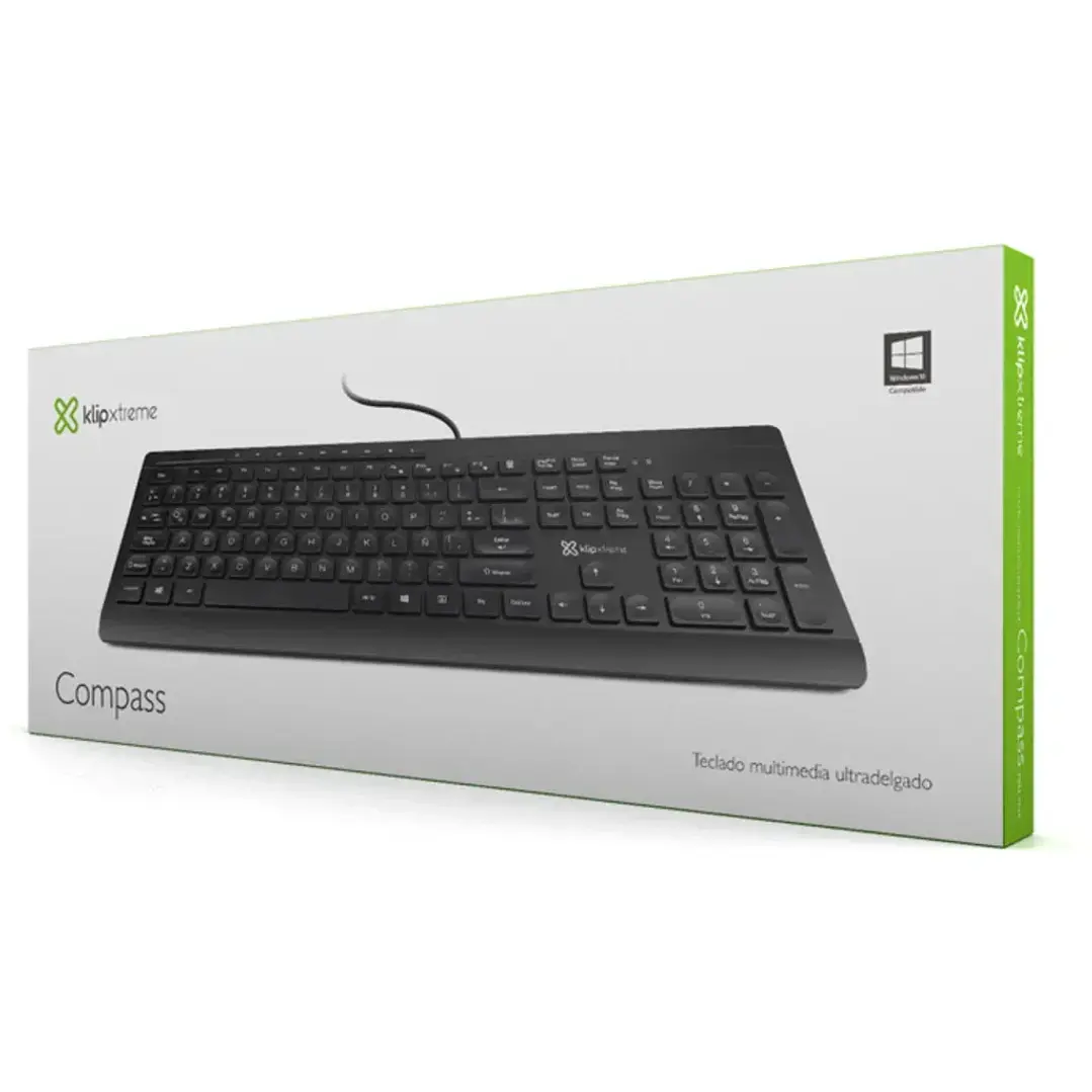 Teclado Klip Xtreme Compass USB Alámbrico Español 1