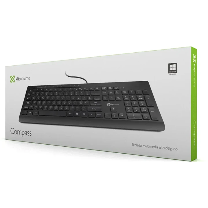 Teclado Klip Xtreme Compass USB Alámbrico Español 1