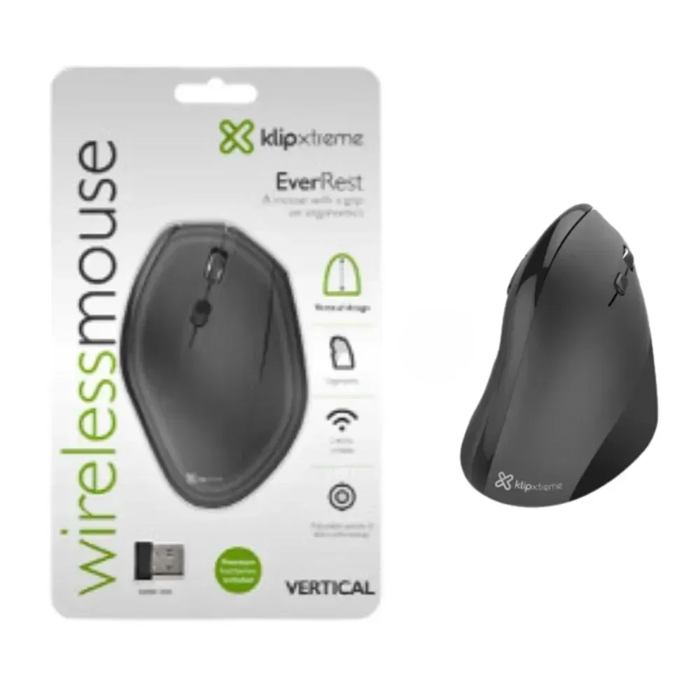 Mouse Klip Xtreme KMW-390 Inalámbrico 2.4 GHz Vertical para diestros
