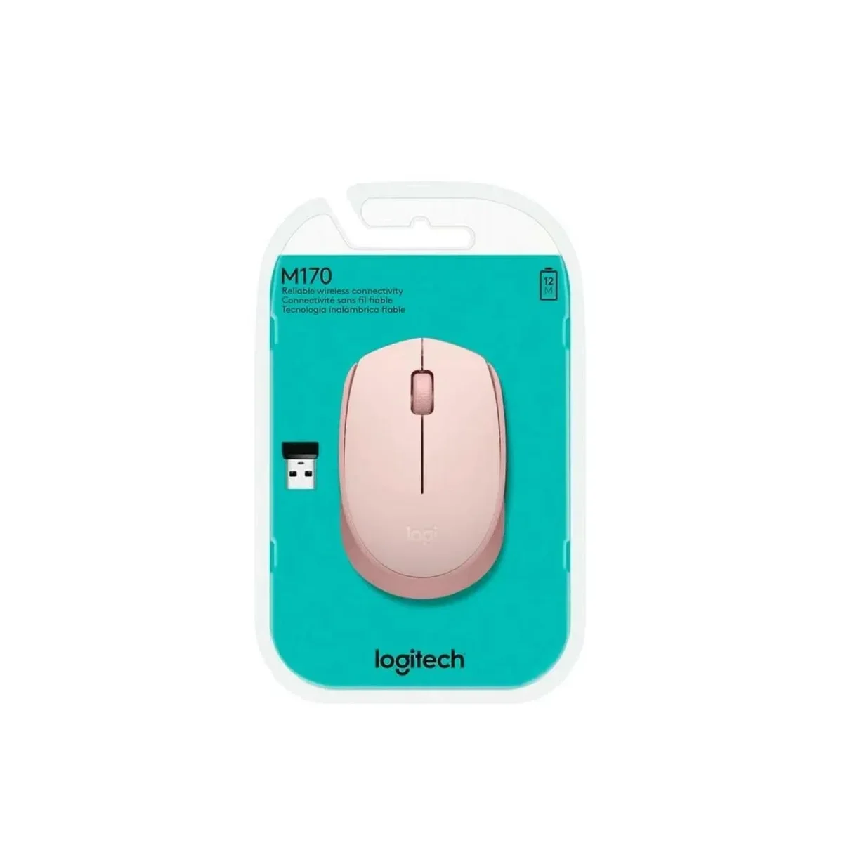 Logitech M170 - Ratón - diestro y zurdo - inalámbrico - 2.4 GHz - receptor inalámbrico USB - negro