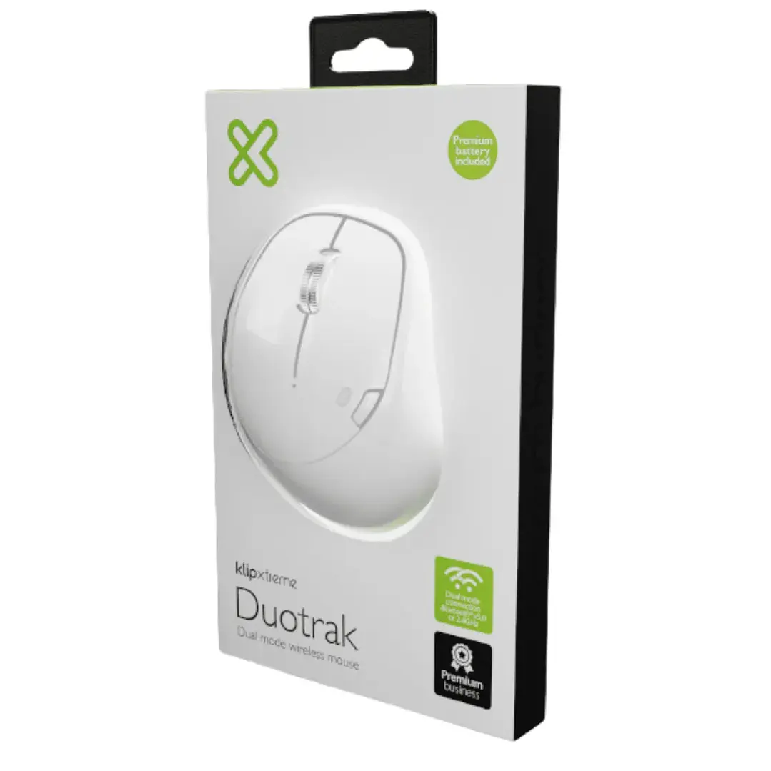 Mouse Klip Xtreme KMB-501WH Óptico HD Inalámbrico dual 1
