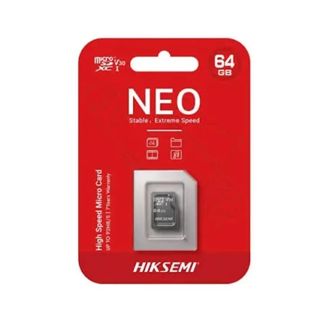 Micro SDXC Hiksemi NEO 64GB UHS-I Class 10 V10 3