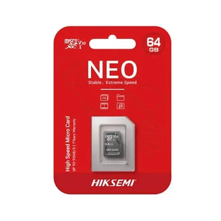 Micro SDXC Hiksemi NEO 64GB UHS-I Class 10 V10 3