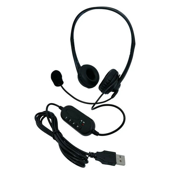 Audífonos Tecmaster TM-100559 USB On-Ear Negro para oficina 2