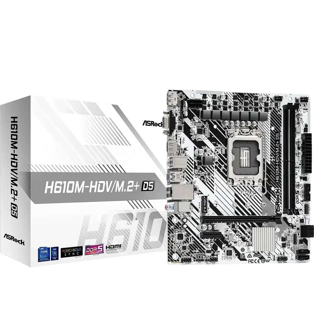 Placa Madre AsRock H610M-HDV/M.2+ D5 LGA 1700 H610 DDR5 1