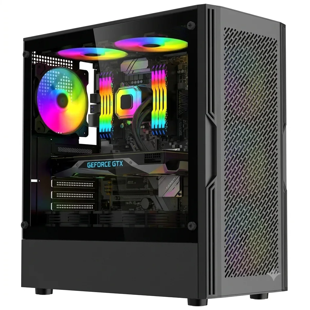 Gabinete EsGaming HA06 ARGB 4 Fan Vidrio Templado ATX