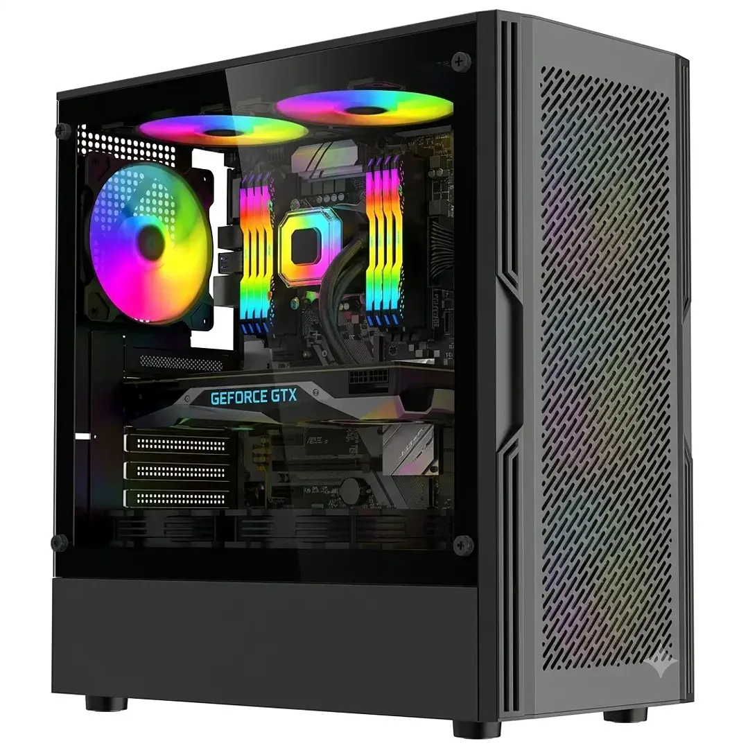 Gabinete EsGaming HA06 ARGB 4 Fan Vidrio Templado ATX 1