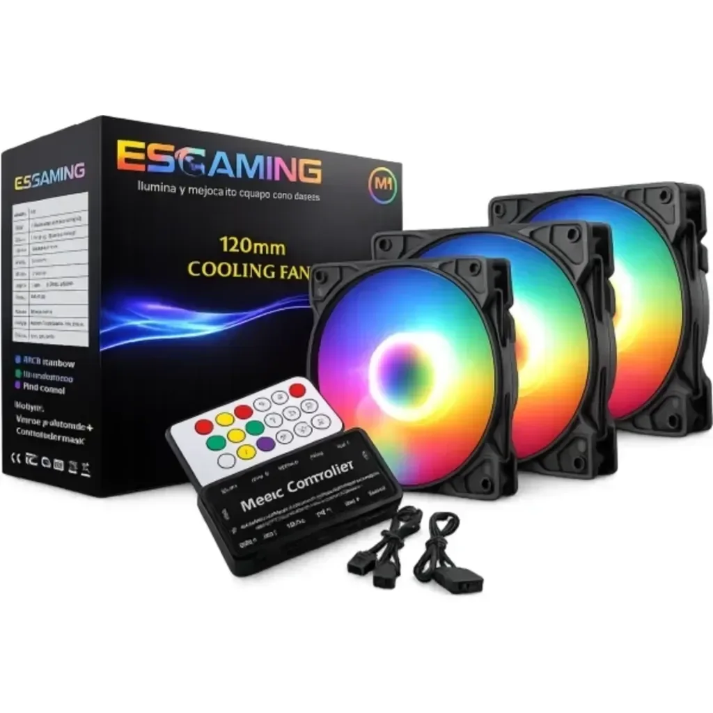 Ventilador EZ-08 ARGB Fan Set 3 Unidades 120mm con Control Remoto