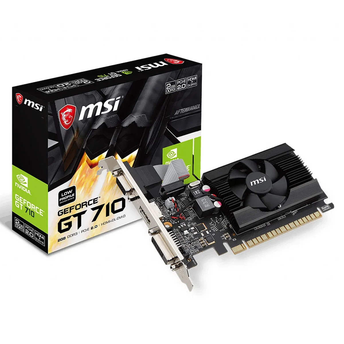 Tarjeta de Video MSI GeForce GT 710 2GD3 2 GB GDDR3 Perfil Bajo