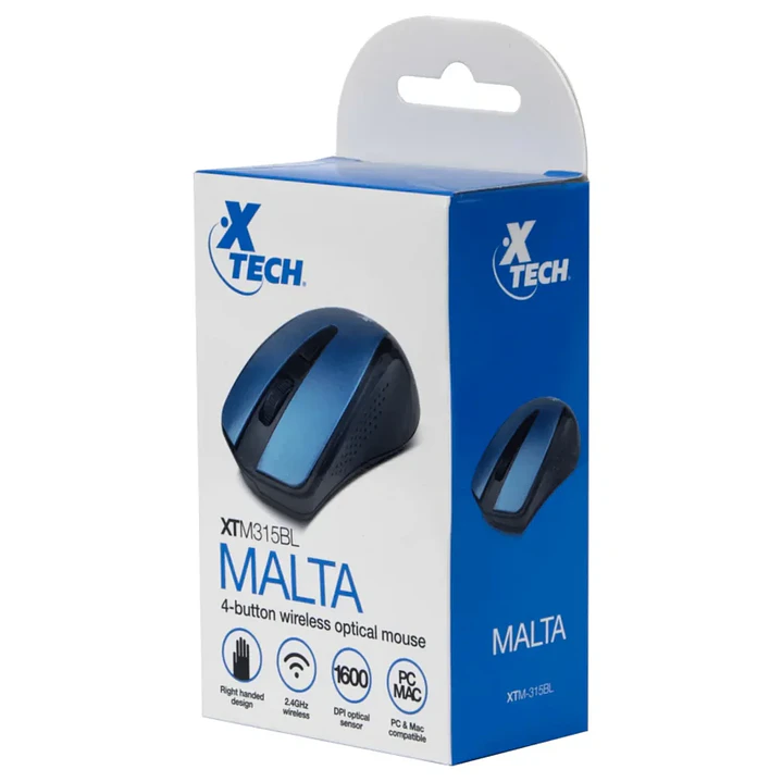 Mouse Xtech XTM-315BL inalámbrico 2.4 GHz 4 botones 1