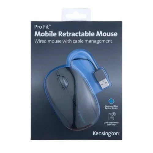 Mouse Kensington K72339EU Retráctil USB-A Óptico 1000 DPI
