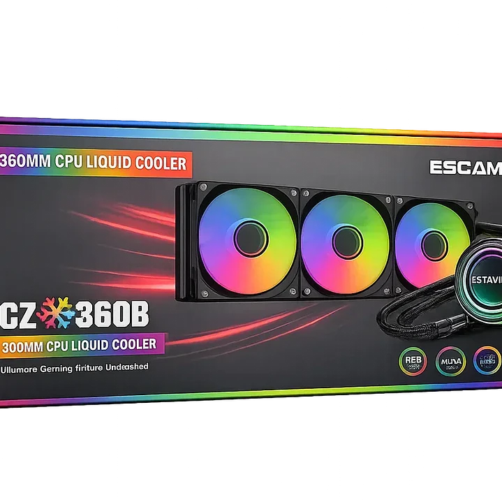 Refrigeración Líquida EsGaming CZ-360B-BK ARGB 360 TDP 280W 1