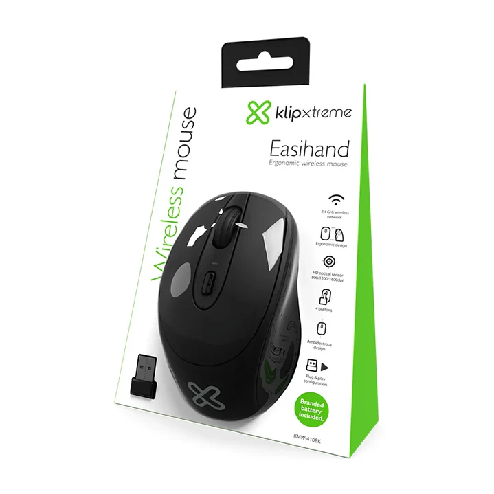 Mouse Klip Xtreme KMW-410BK Inalámbrico Óptico HD para oficina 1