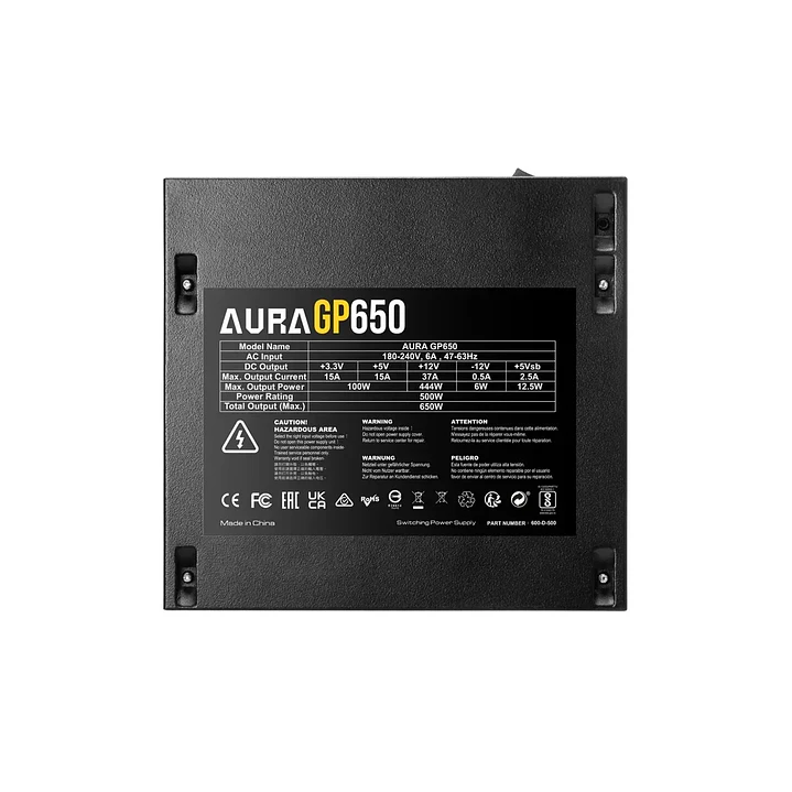 Fuente de Poder Gamdias Aura GP650 650W No Modular 3