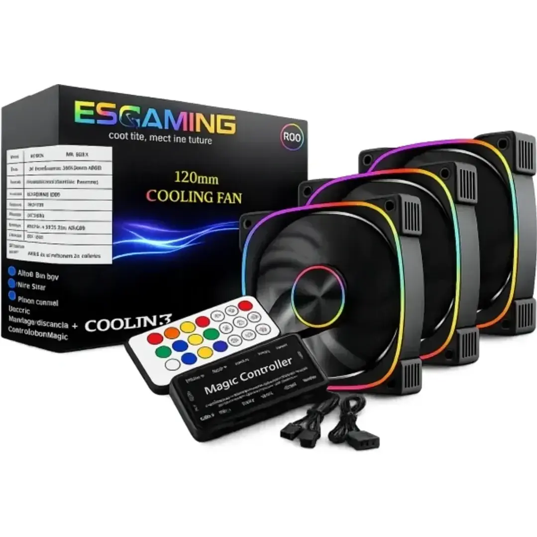 Ventilador Gabinete EZ-A25 ARGB Set 3 Unidades 120mm con Control Remoto 1