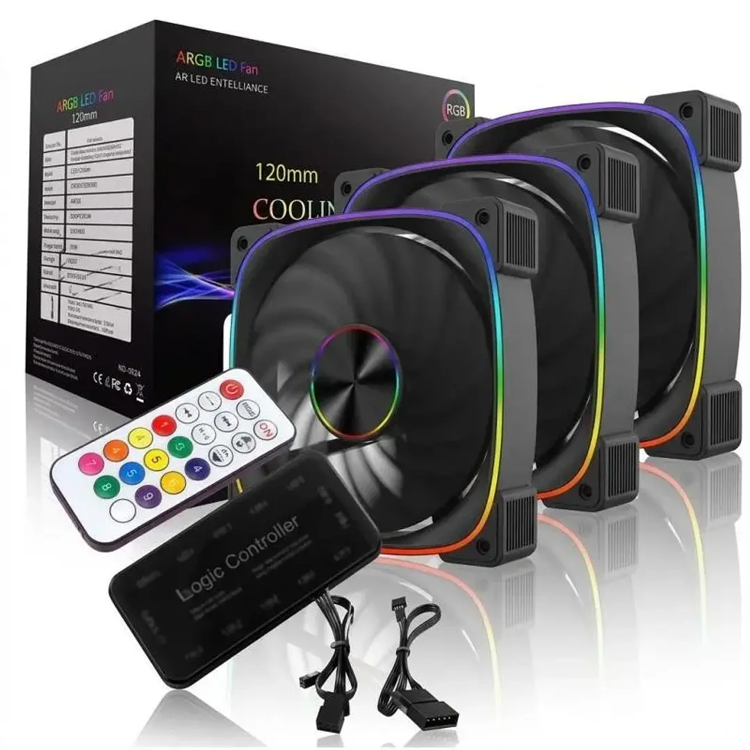 Ventilador Gabinete EZ-A25 ARGB Set 3 Unidades 120mm con Control Remoto 2