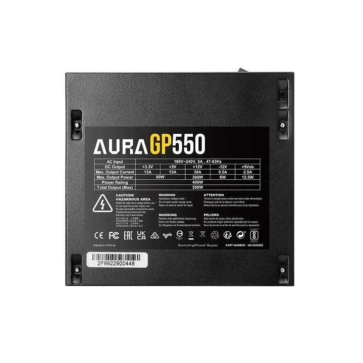 Fuente de Poder Gamdias AURA GP550 550W No modular 3