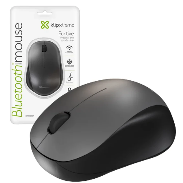 Mouse Klip Xtreme KMB-001GR Bluetooth Silencioso 3 botones 1