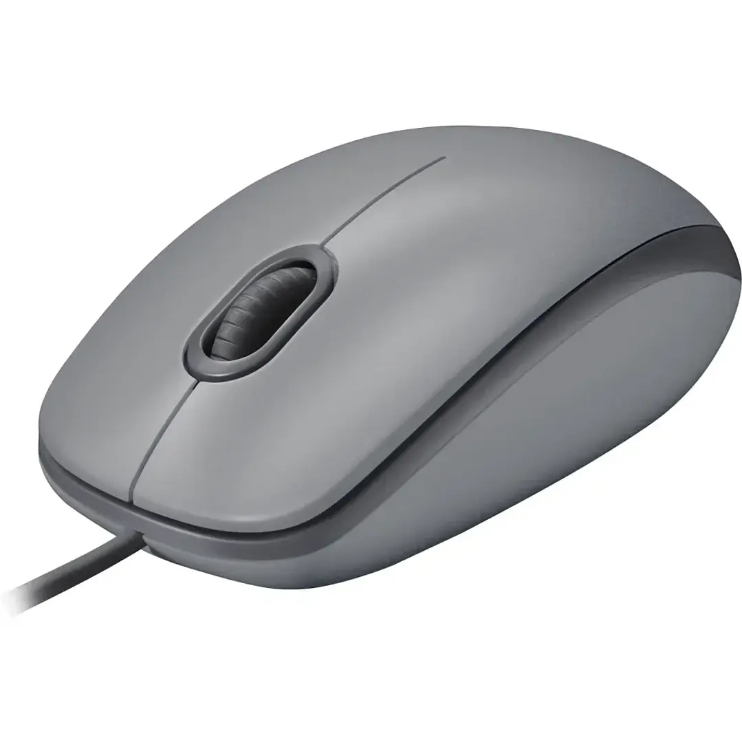 Mouse Logitech M110 Plateado con cable USB-A y clic silencioso 3