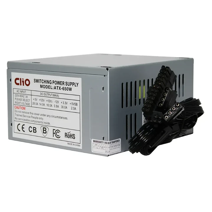 Fuente de Poder Clio 650W Sin Certificación No Modular 3