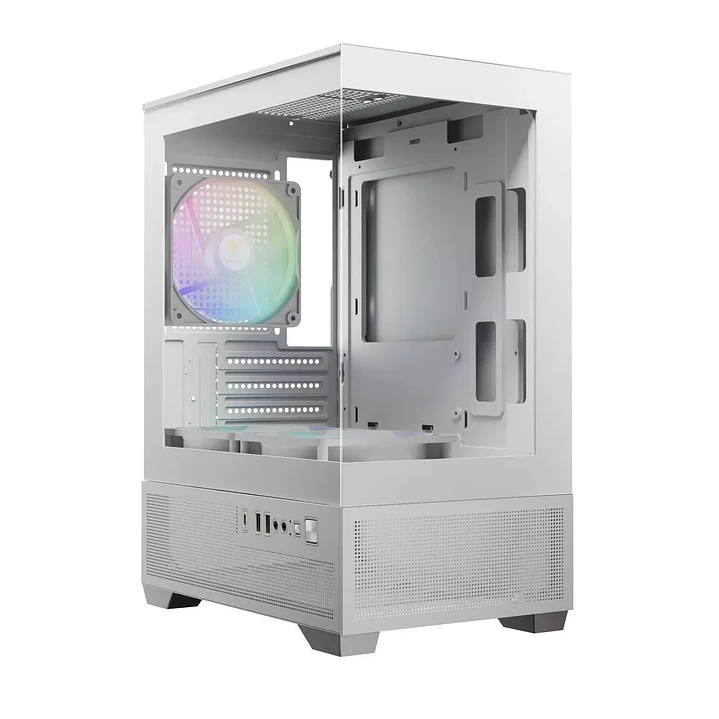 Gabinete Gamdias Aura GC9M Elite ARGB Micro-Tower Blanco con 3 ventiladores 1