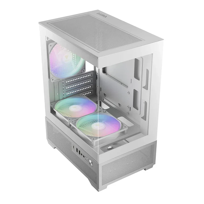 Gabinete Gamdias Aura GC9M Elite ARGB Micro-Tower Blanco con 3 ventiladores 2