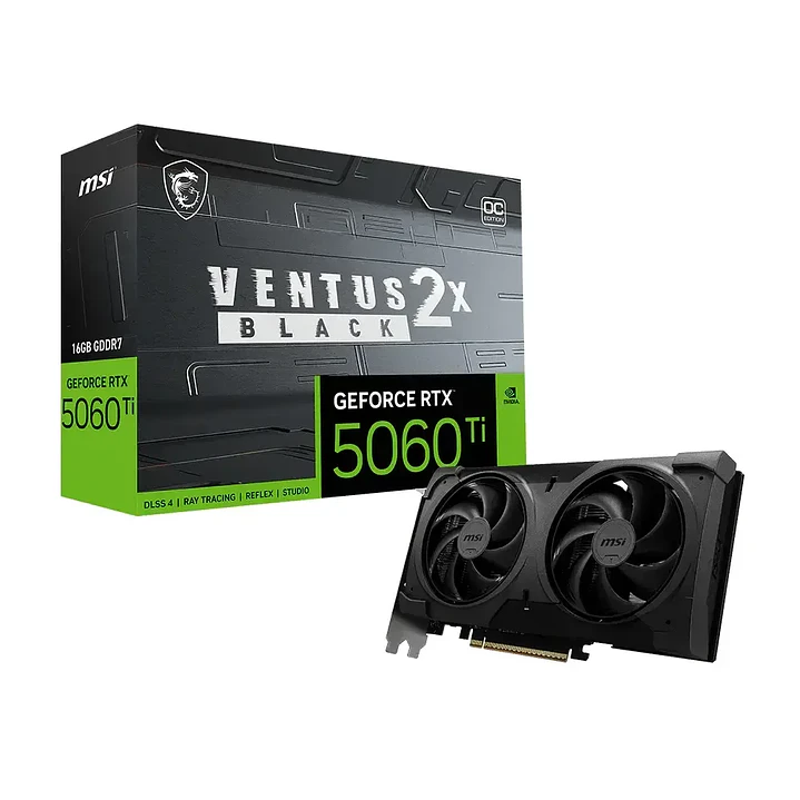Tarjeta de Video MSI GeForce RTX 5060 Ti 16GB GDDR7 · Ventus 2X Black Plus OC 1