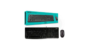 Combo Teclado y Mouse Logitech MK120 USB Alámbrico para Oficina