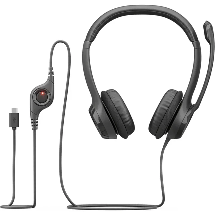 Audífonos Logitech H390 USB-C Negro con micrófono y control en cable 1
