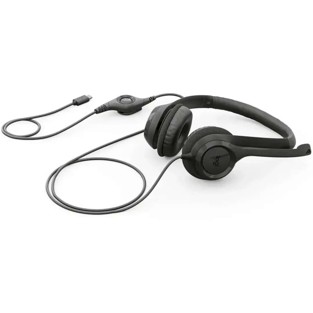 Audífonos Logitech H390 USB-C Negro con micrófono y control en cable 2