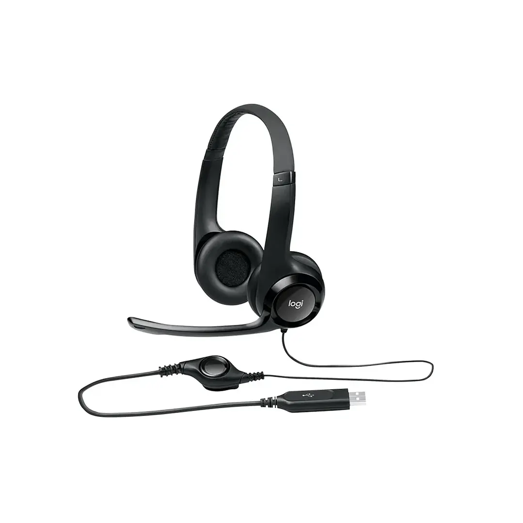 Audífonos Logitech H390 USB-C Negro con micrófono y control en cable 3