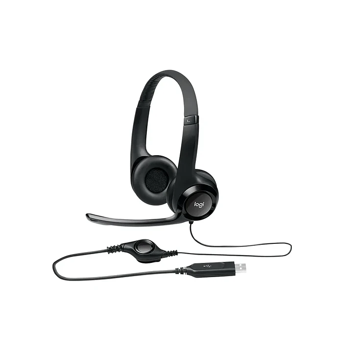 Audífonos Logitech H390 USB-C Negro con micrófono y control en cable 3
