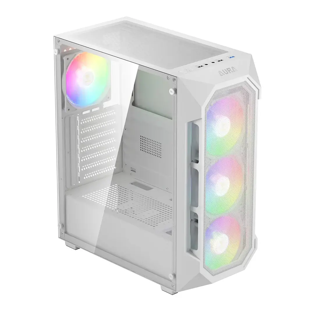 Gabinete | Gamdias Aura GC1 Elite ARGB WH | ATX | Blanco con 4 ventiladores ARGB 1