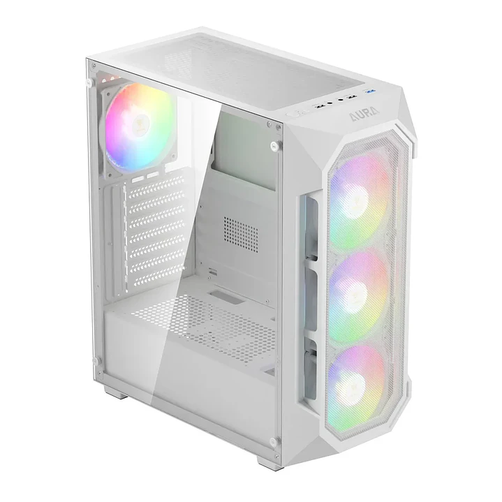 Gabinete | Gamdias Aura GC1 Elite ARGB WH | ATX | Blanco con 4 ventiladores ARGB 1