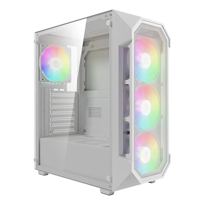 Gabinete | Gamdias Aura GC1 Elite ARGB WH | ATX | Blanco con 4 ventiladores ARGB 2
