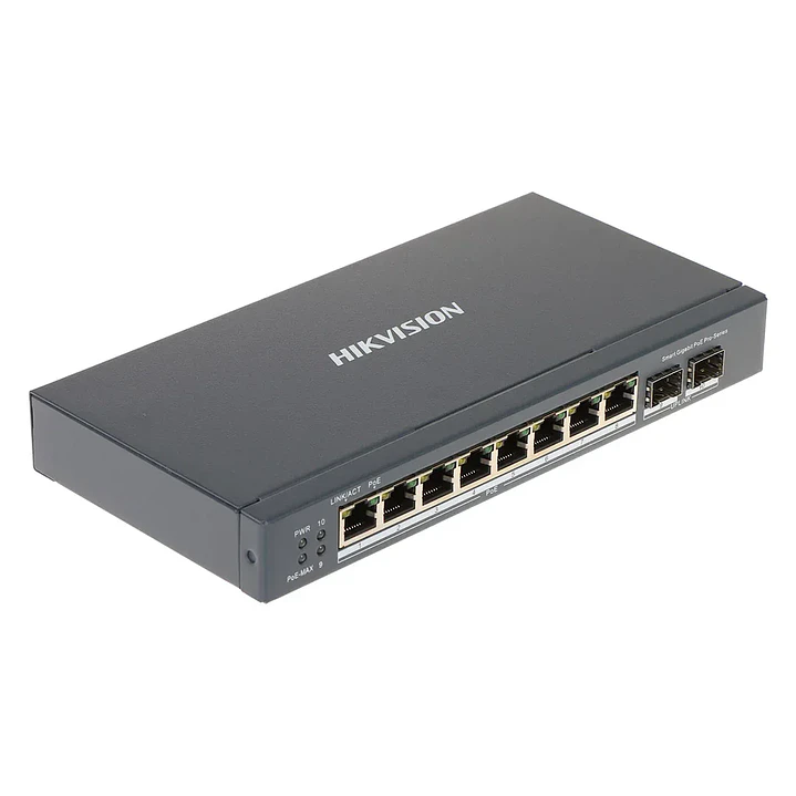 Switch PoE Gigabit | DS-3E1510P-SI | 8 puertos PoE | 2 puertos SFP 2